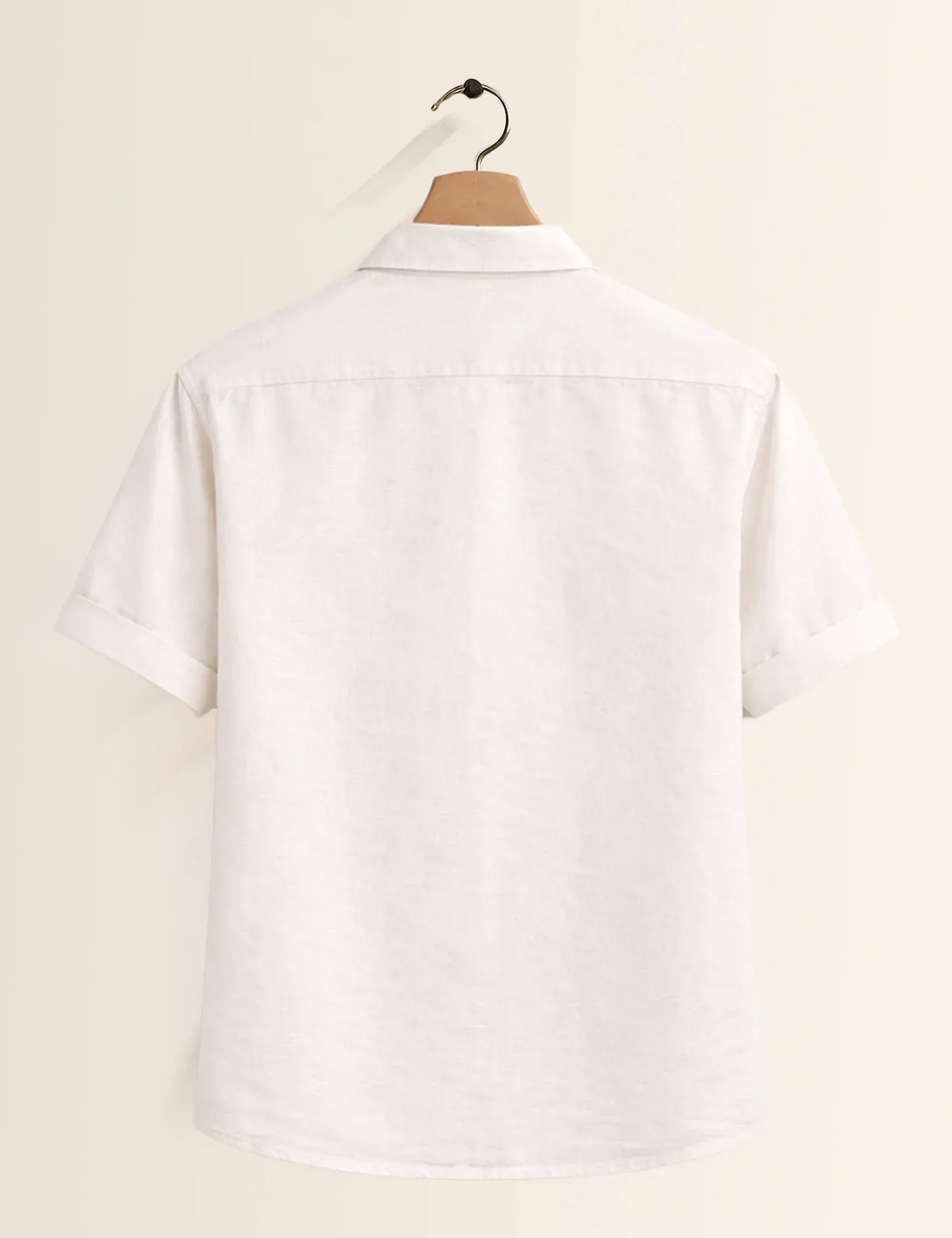 Textilo Premium Tropical Palm Print Cotton Linen Half Sleeve Shirt – White