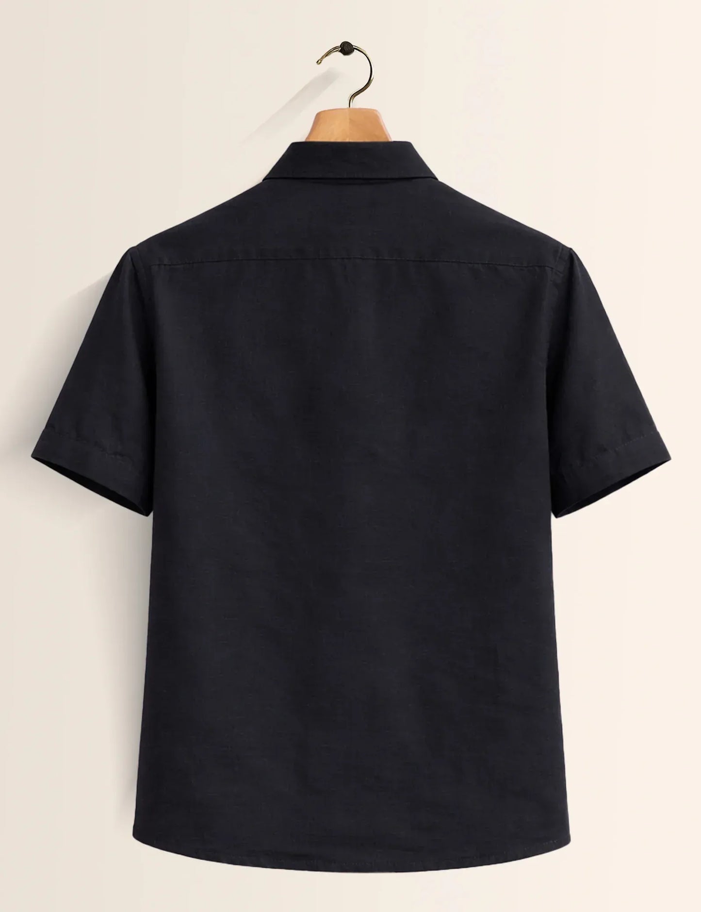 Textilo Premium Black Embroidered Bird Cotton Linen Half Sleeve Shirt