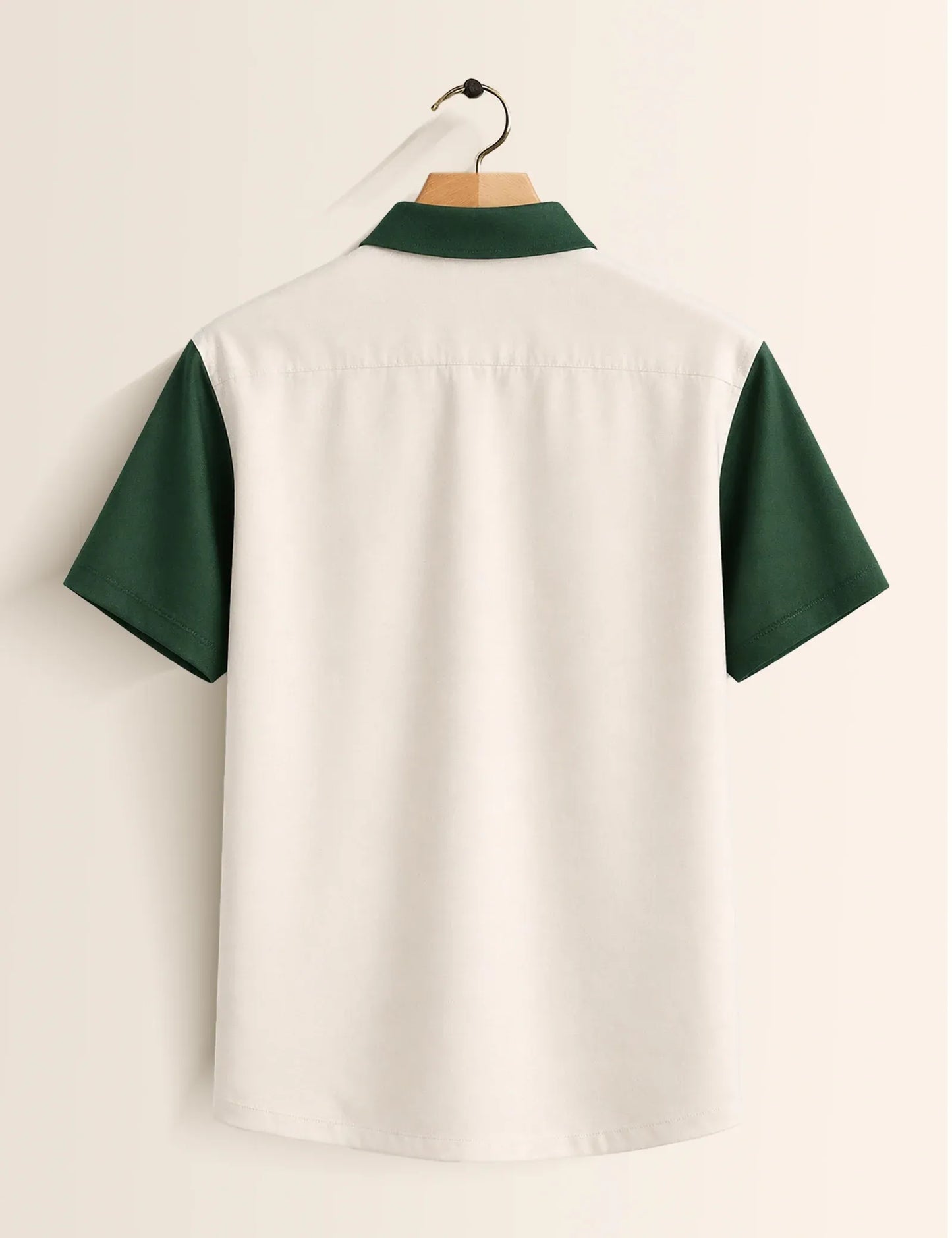 Textilo Premium Crocodile Graphic Cotton Blend Half Sleeve Shirt – White & Forest Green
